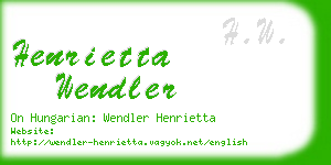 henrietta wendler business card